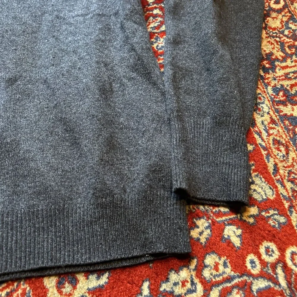 VTG POLO RALPH LAUREN 100% LAMBSWOOL COLLARED PULLOVER NAVY SWEATER XL